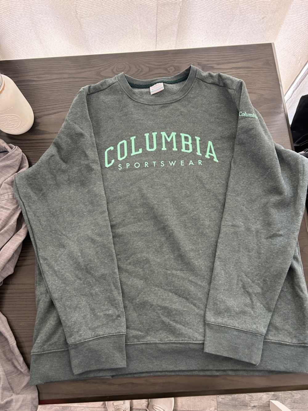 Columbia Men's Forest Green Crewneck Sweatshirt with Mint Logo